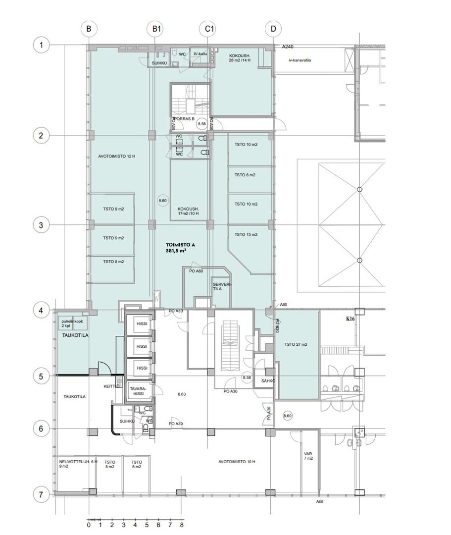Mikonkatu 8, 380m2, 3. kerros, Toimistotila