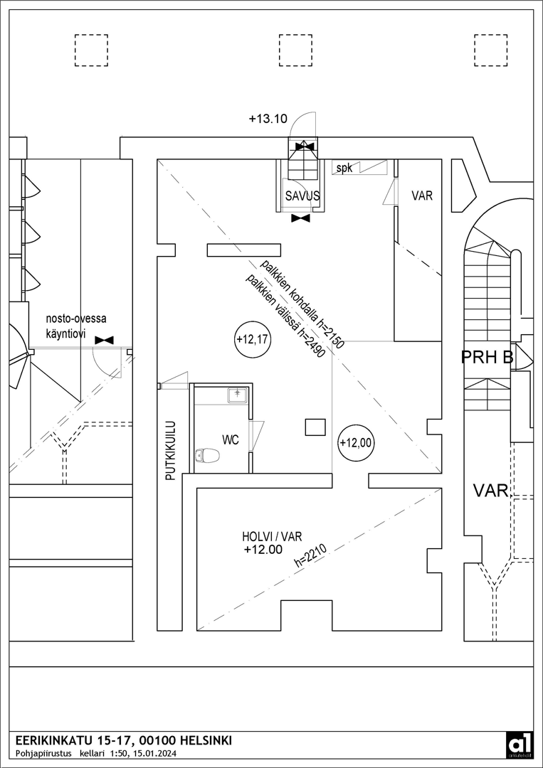 Eerikinkatu 17, 90m2, Kellari, Varastotila
