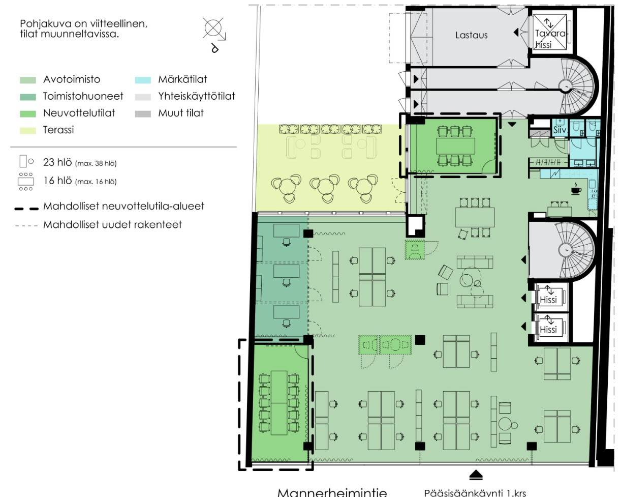 Mannerheimintie 4, 352m2, 2. kerros, Toimistotila