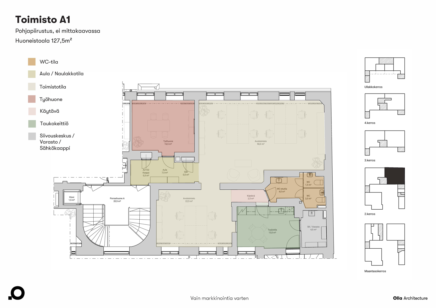Eerikinkatu 4, 127m2, 2. kerros, Toimistotila