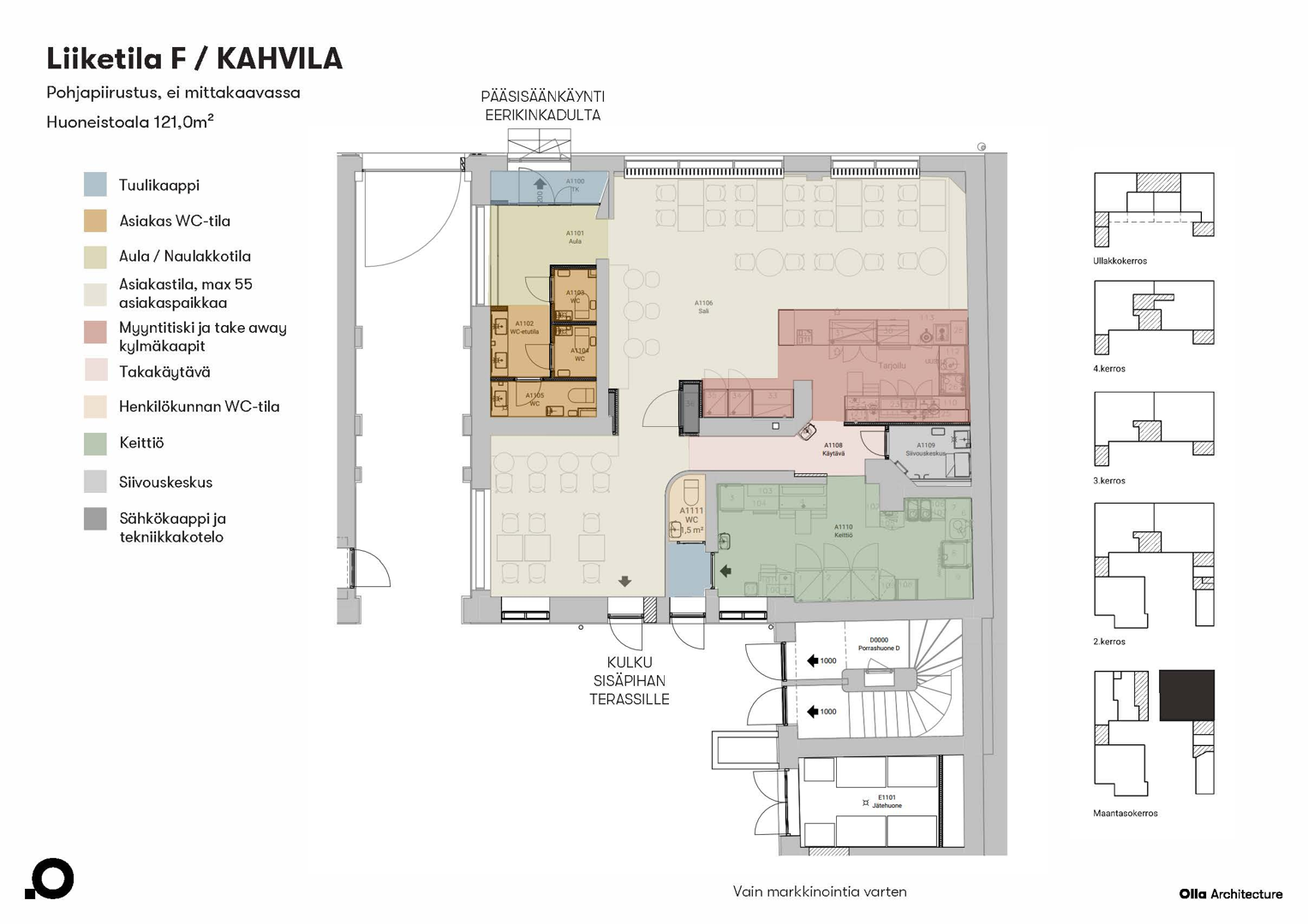 Eerikinkatu 4, 121m2, Katutaso, Liiketila