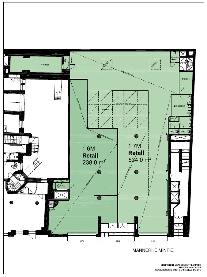 Mannerheimintie 2, 238m2, Katutaso, Liiketila