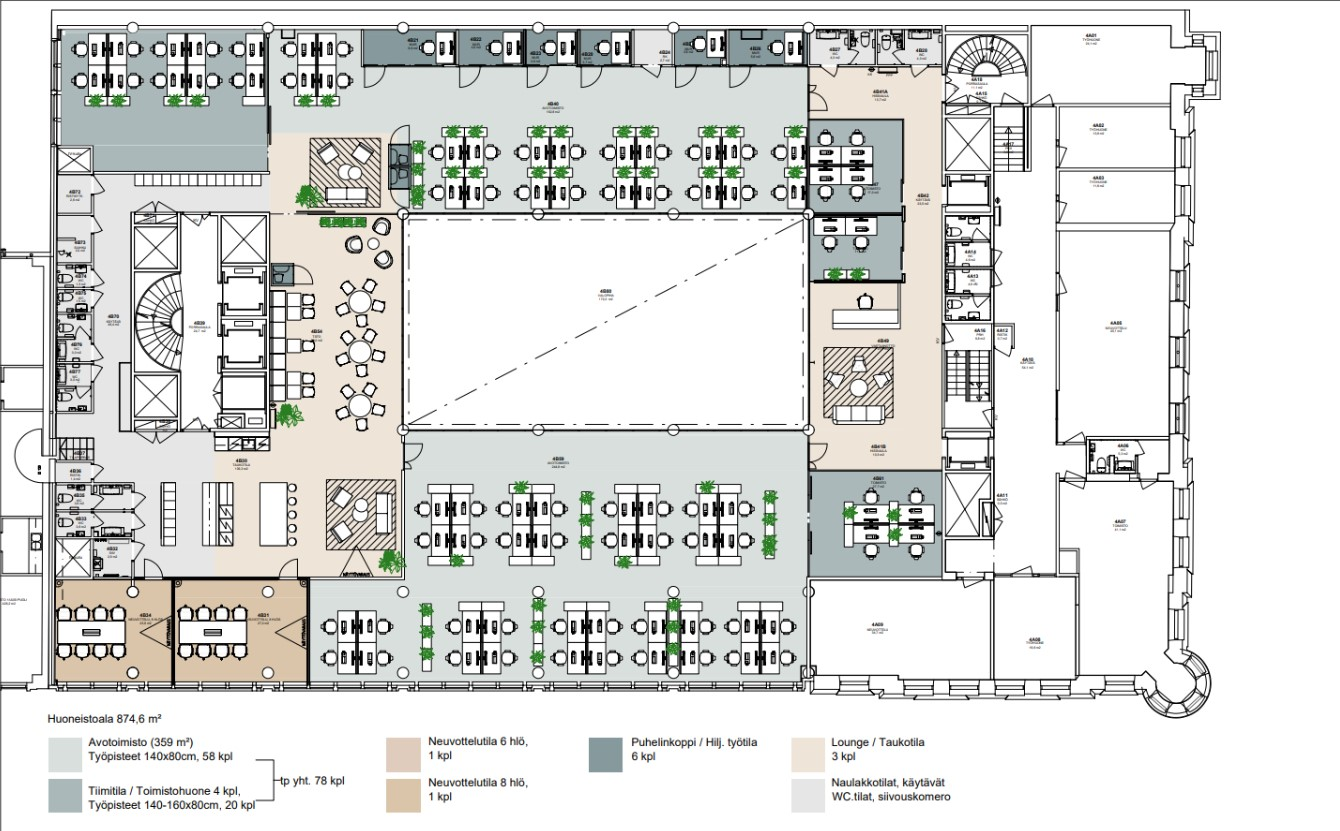 Eteläesplanadi 8, 875m2, 4. kerros, Toimistotila