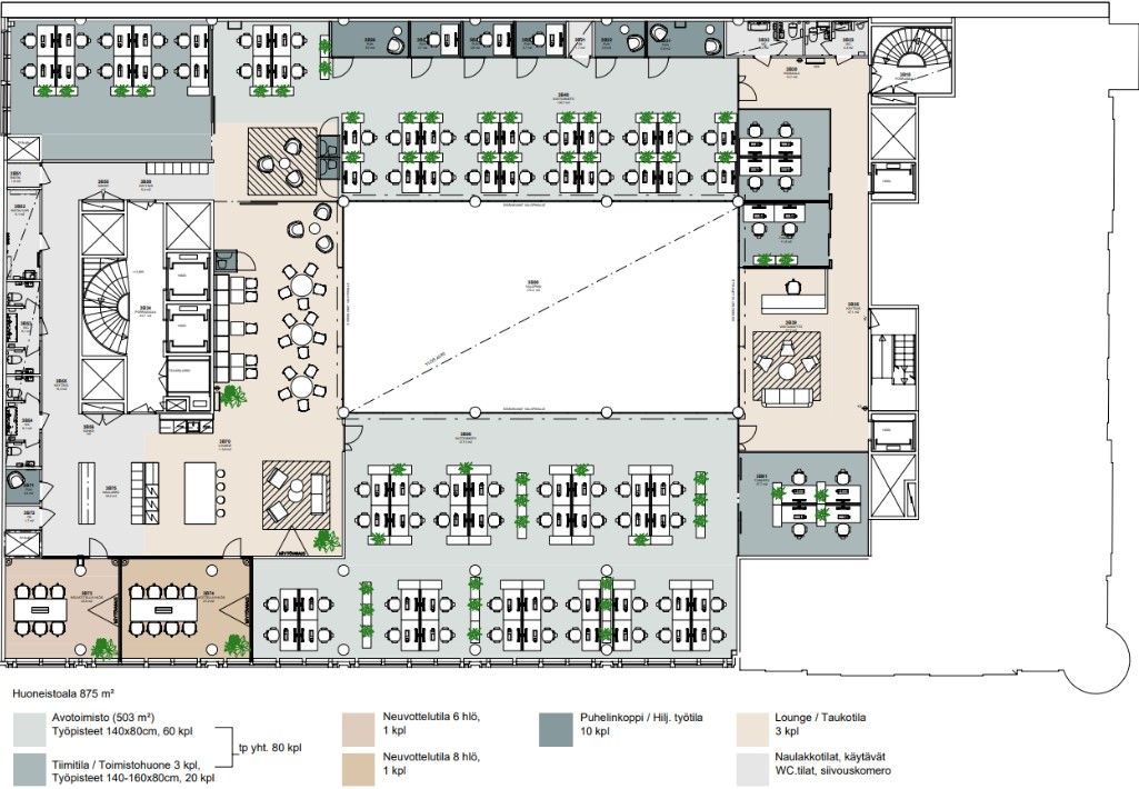 Eteläesplanadi 8, 875m2, 3. kerros, Toimistotila