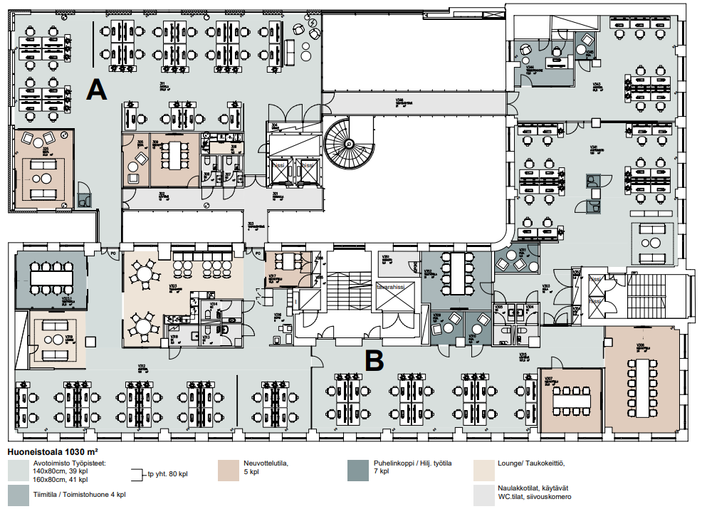 John Stenbergin ranta 2, 1030m2, 3. kerros, Toimistotila