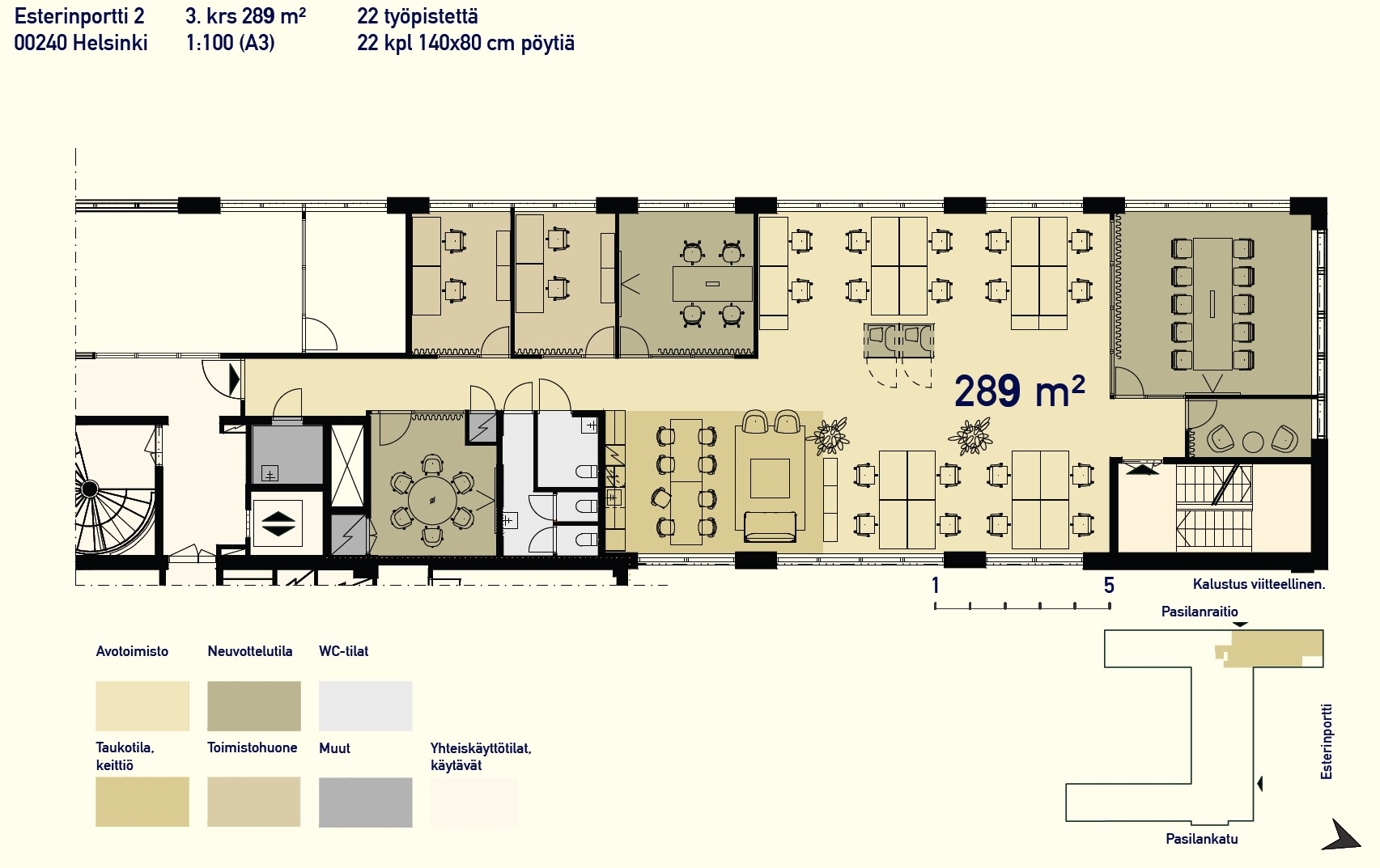 Esterinportti 2, 198m2, 3. kerros, Toimistotila