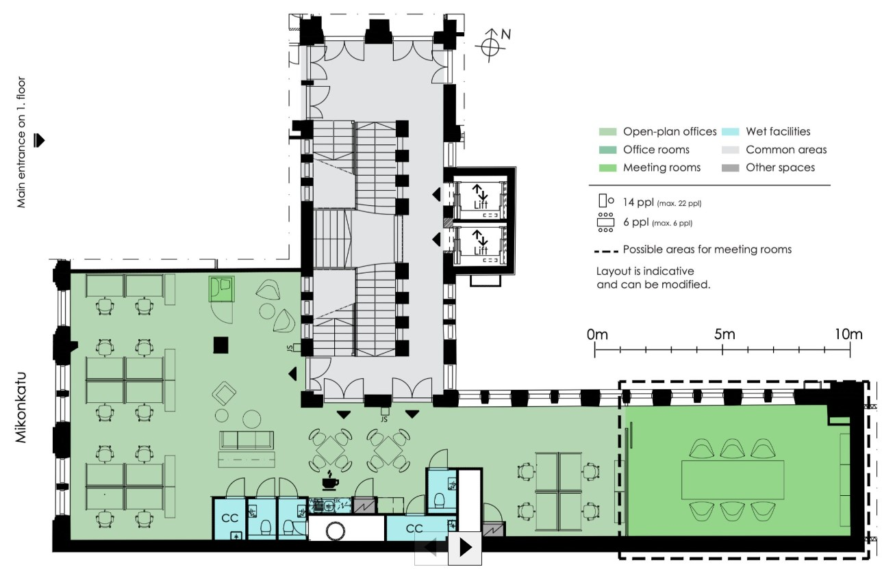 Mikonkatu 19, 200m2, 3. kerros, Toimistotila
