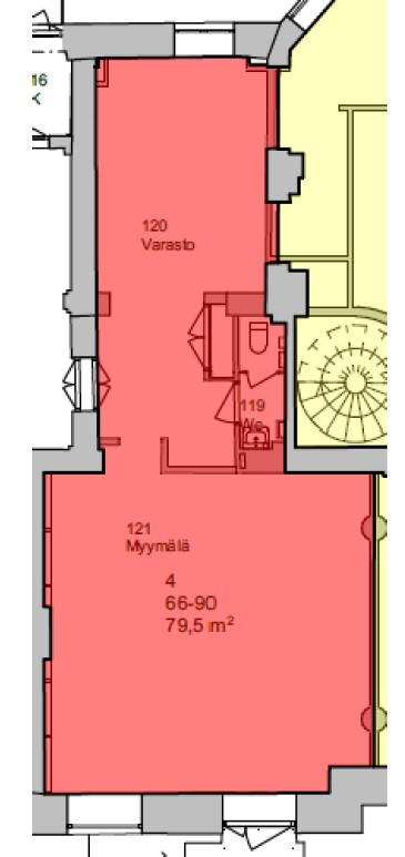 Mannerheimintie 12, 80m2, Katutaso, Liiketila