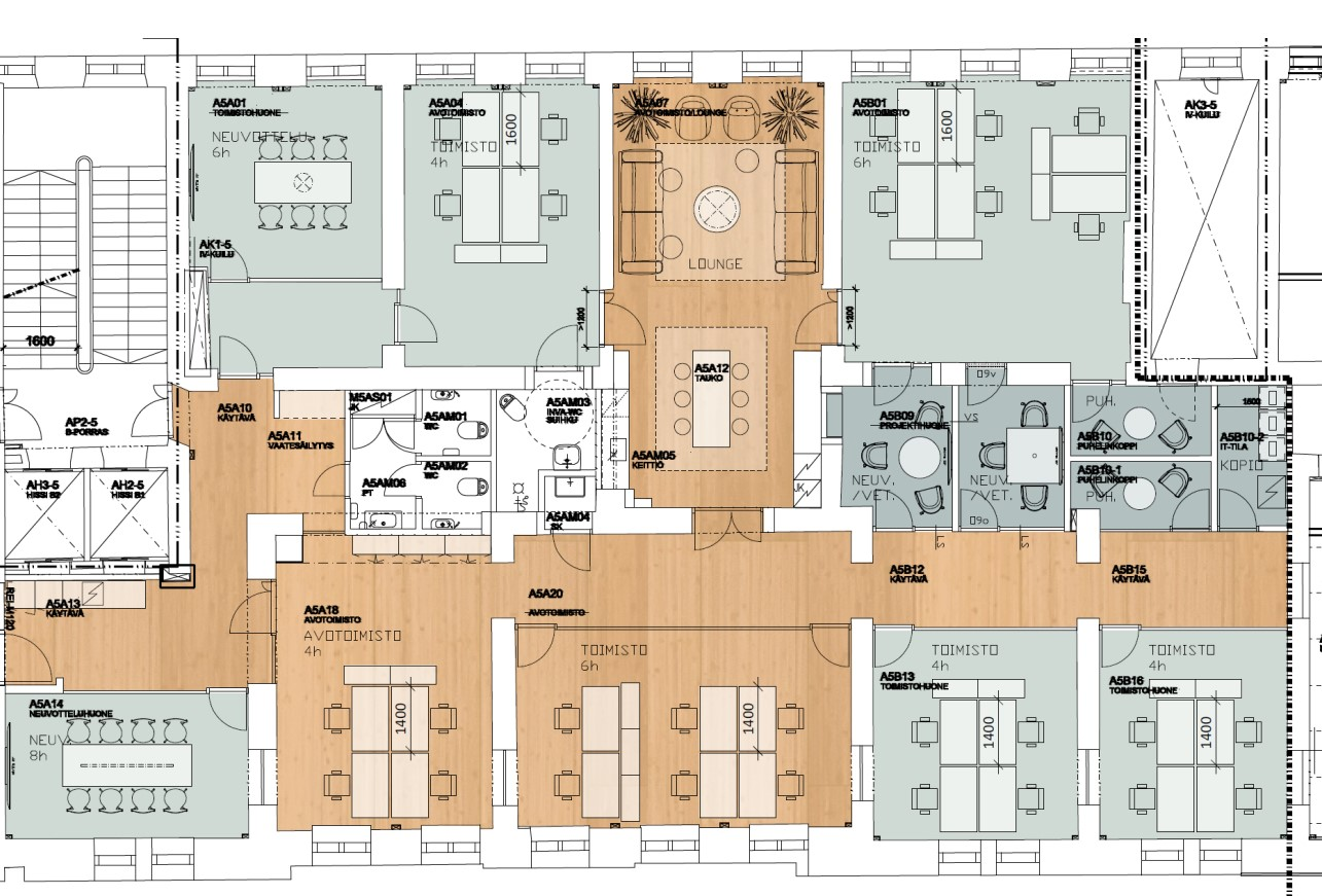 Aleksanterinkatu 46, 361m2, 5. kerros, Toimistotila