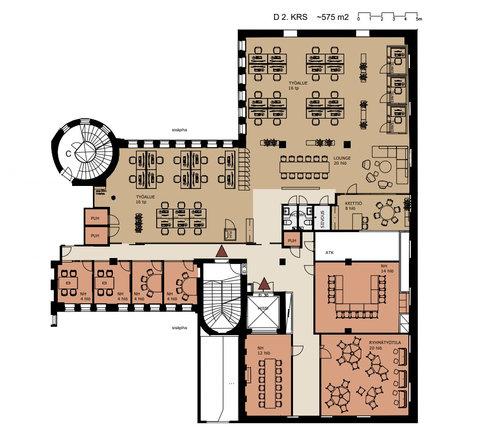 Kaarlenkatu 9-11, 575m2, 2. kerros, Toimistotila