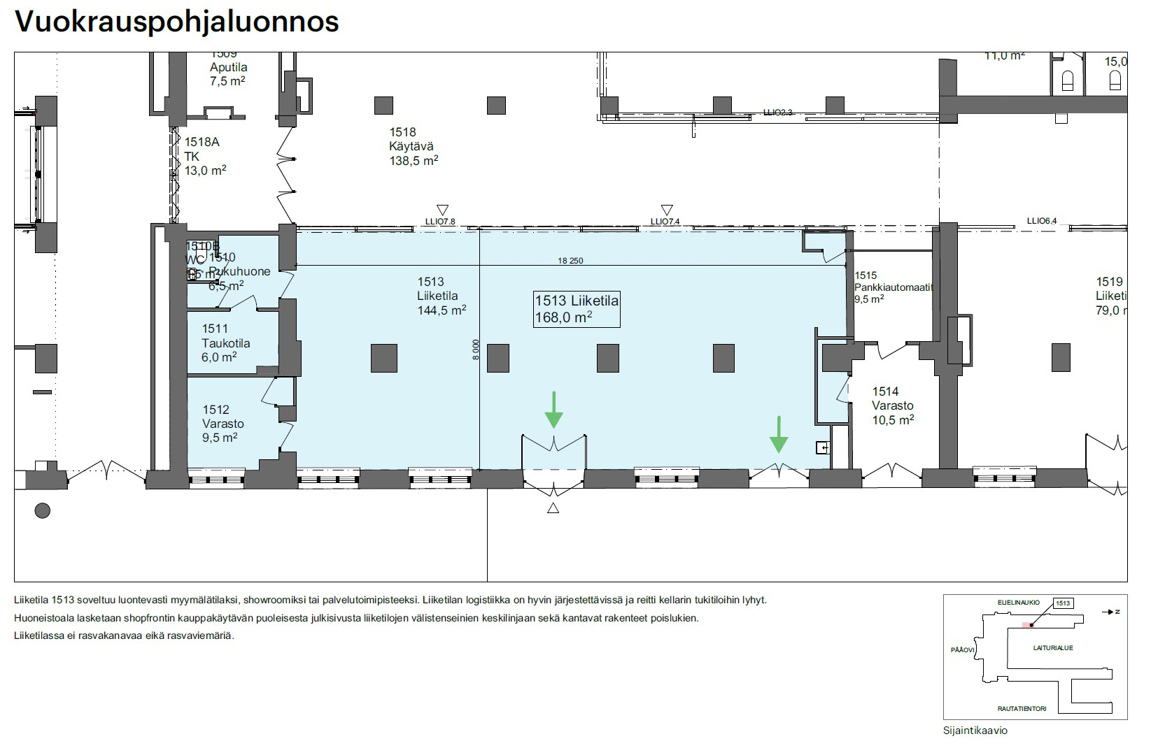 Kaivokatu 1, 170m2, Katutaso, Liiketila