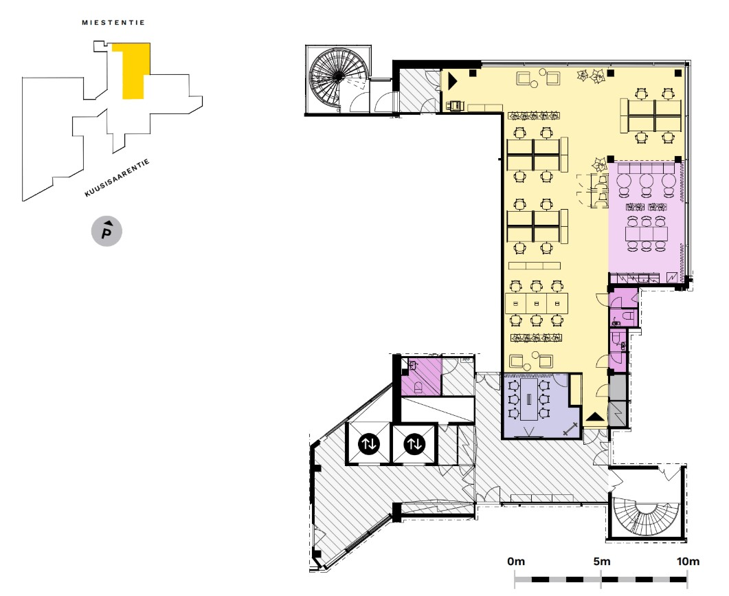 Miestentie 9 C-talo, 229m2, 3. kerros, Toimistotila