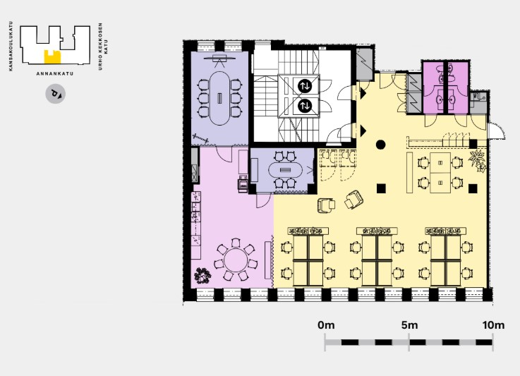 Annankatu 34, 219m2, 4. kerros, Toimistotila