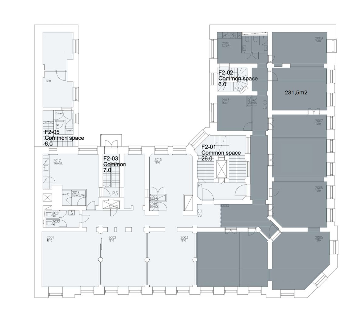 Korkeavuorenkatu 30, 231m2, 2. kerros, Toimistotila