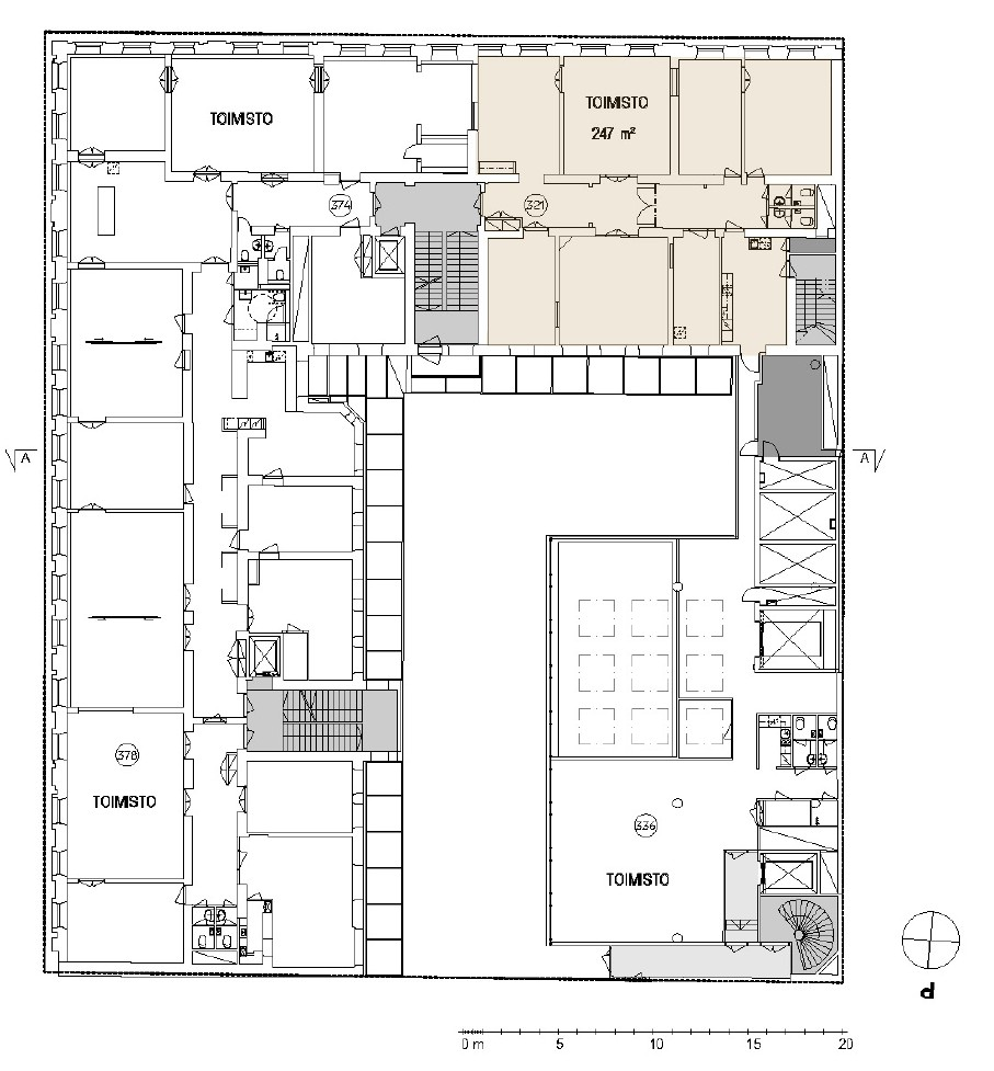 Aleksanterinkatu 19, 247m2, 3. kerros, Toimistotila