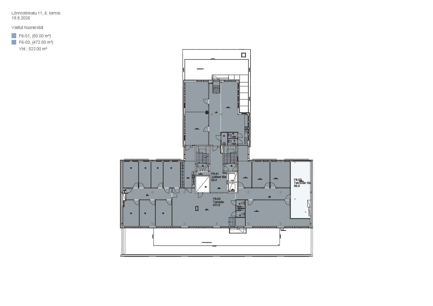 Lönnrotinkatu 11, 505m2, 6. kerros, Toimistotila