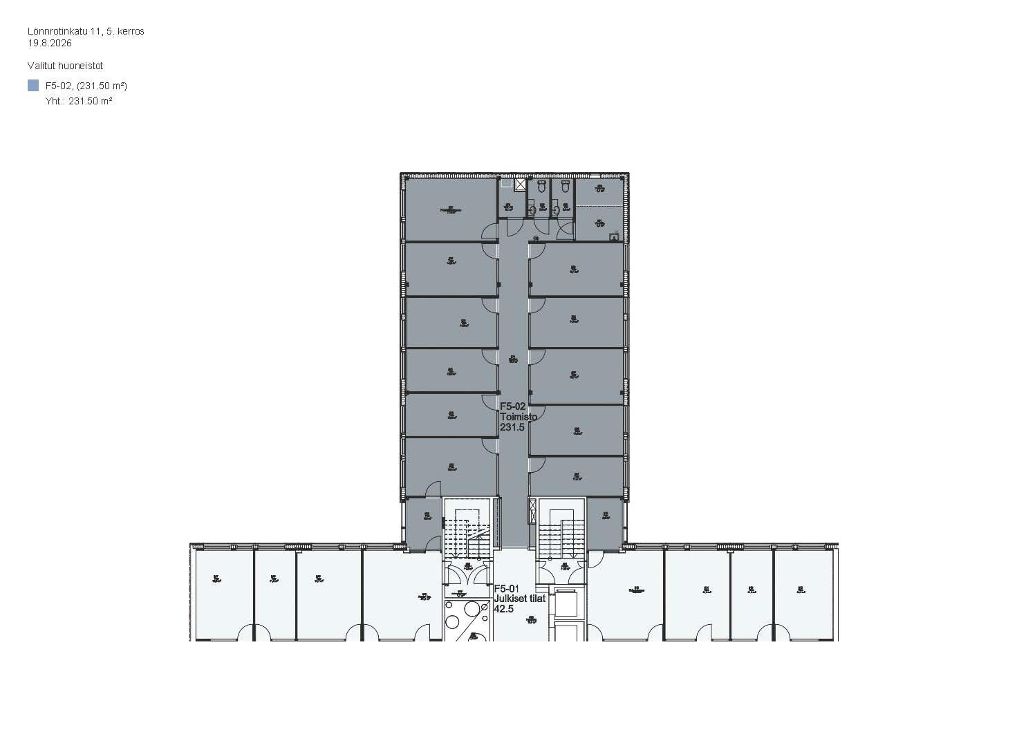 Lönnrotinkatu 11, 233m2, 5. kerros, Toimistotila