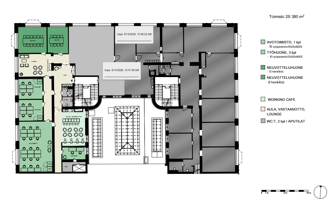 Eteläesplanadi 2, 380m2, 2. kerros, Toimistotila