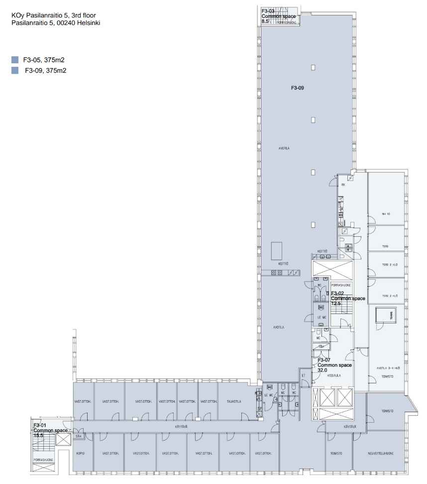 Pasilanraitio 5, 750m2, 3. kerros, Toimistotila