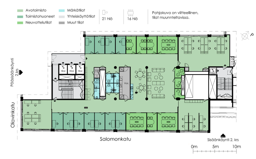 Arkadiankatu 6, 714m2, 7. kerros, Toimistotila