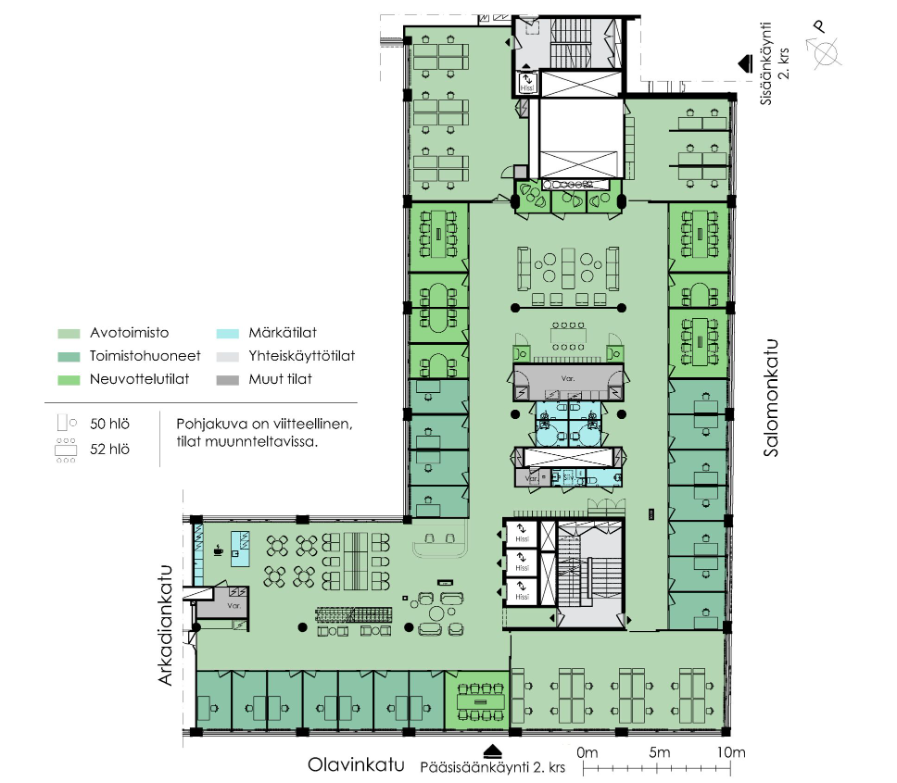 Arkadiankatu 6, 1311m2, Useita kerroksia, Toimistotila