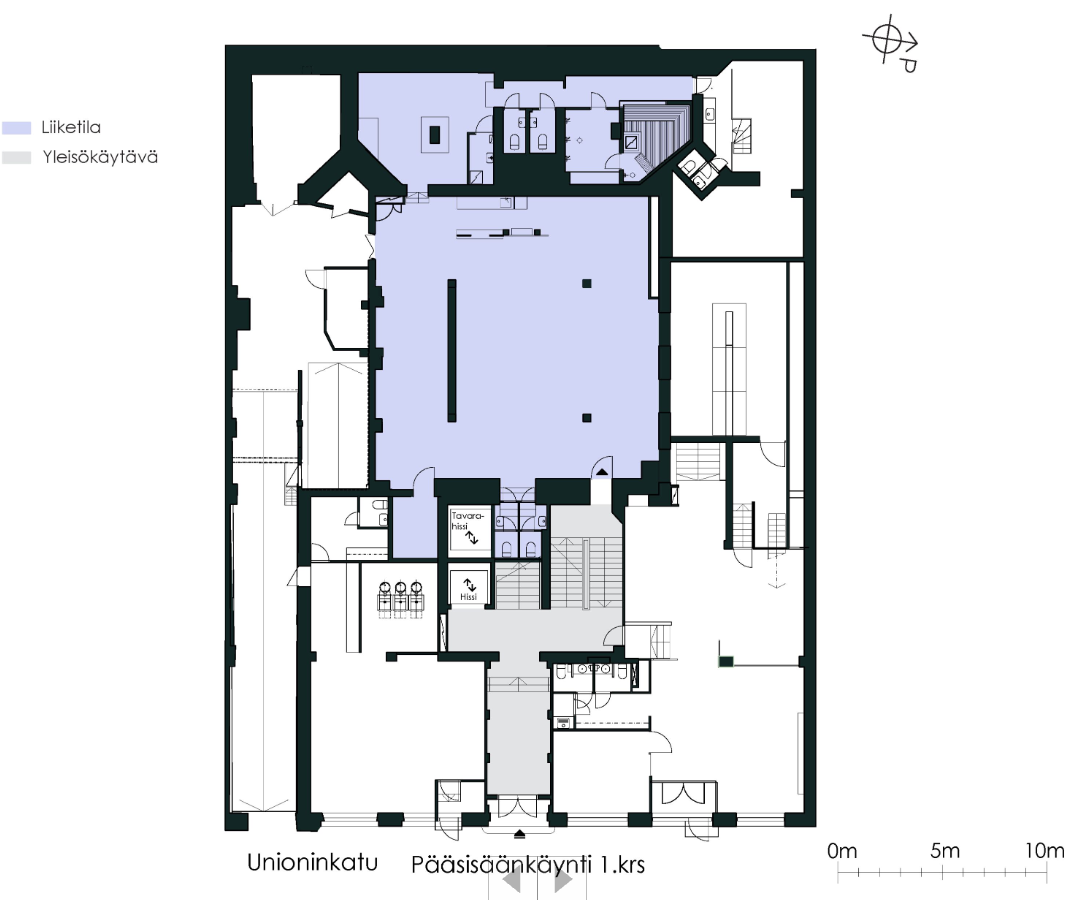 Unioninkatu 24, 264m2, Kellari, Liiketila